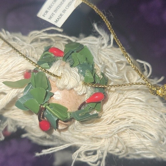 BRN VNTG OLD WORLD Santa Claus Ornament Lantern Christmas Folk Art 8 inches - Picture 9 of 9